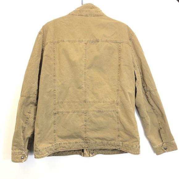 Men's LEVI's Brown Tan Sherpa Lined Canvas Zip Military Utility Chore Jacket XL - Picture 3 of 7